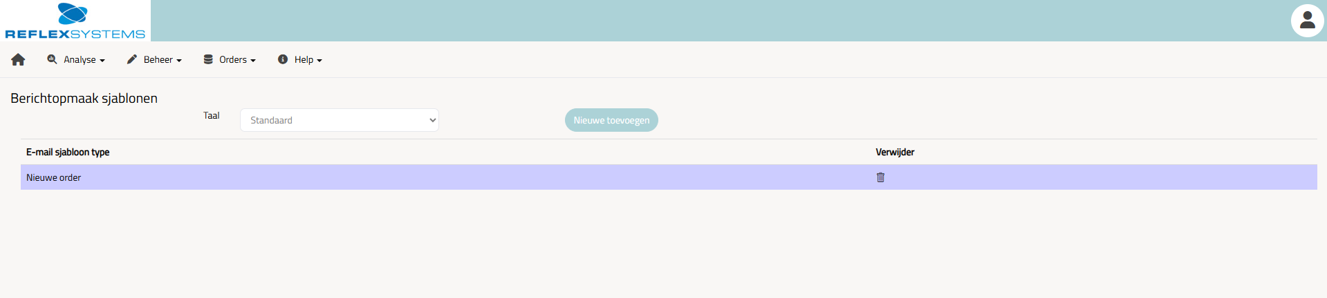 E-mail template beheer