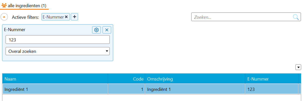 E-nummer filter