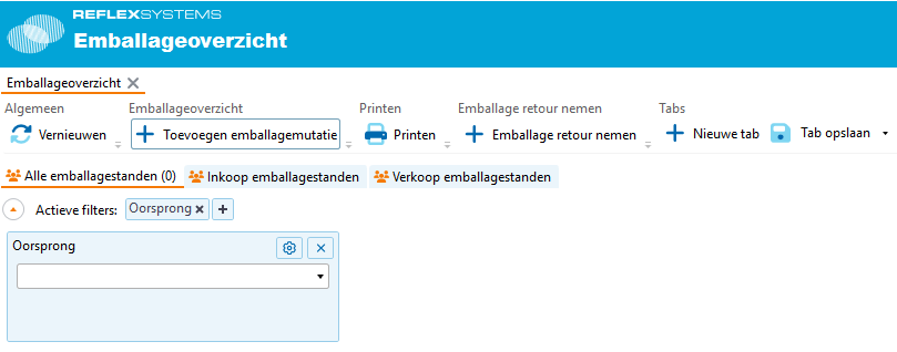 Emballage overzicht