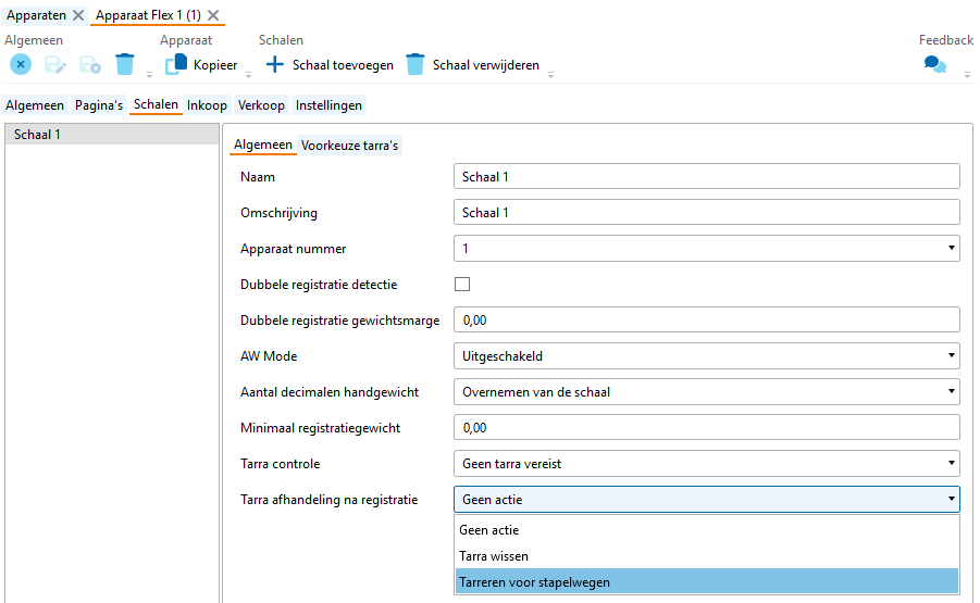 Apparaat detailscherm in de ReflexBlue Desktop Client