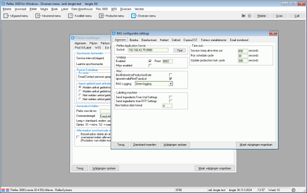 RAS configuratie instellingen